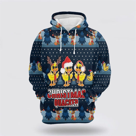 Duck Christmas Quacker All Over Print 3D Hoodie For Men & Women, Christmas Hoodie Cute, Christmas Gift, Christmas Fashion