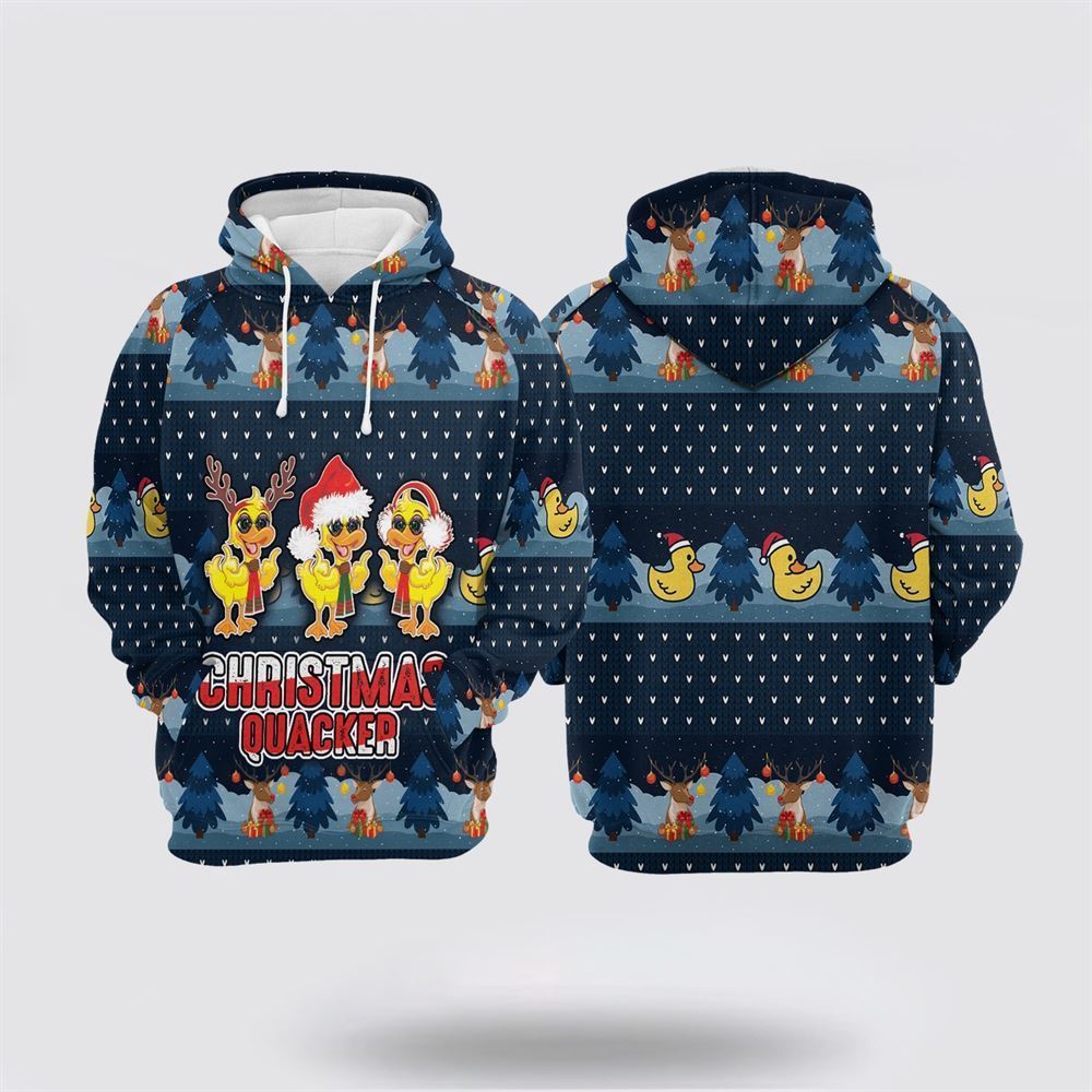 Duck Christmas Quacker All Over Print 3D Hoodie For Men & Women, Christmas Hoodie Cute, Christmas Gift, Christmas Fashion