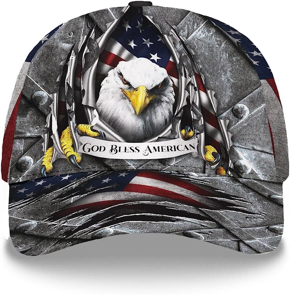 Eagle God Bless America Baseball Cap, Christian Baseball Cap, Religious Cap, Jesus Gift, Jesus Hat