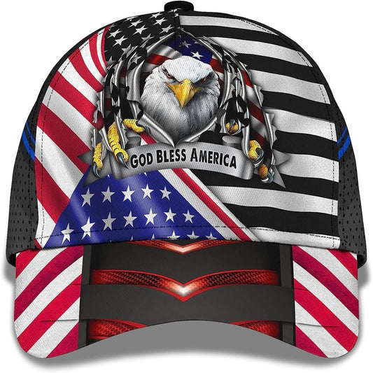 Eagle God Bless America Baseball Caps, Christian Baseball Cap, Religious Cap, Jesus Gift, Jesus Hat