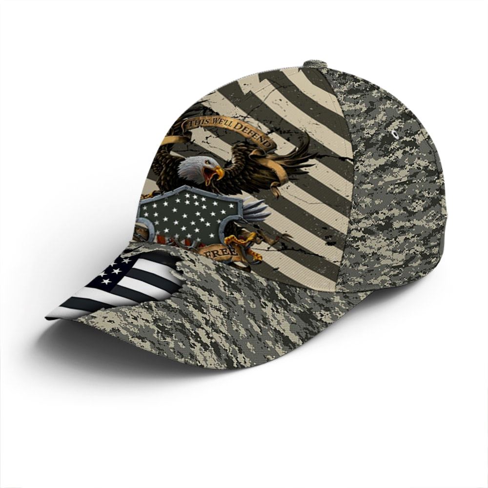 Eagle Veteran US Flag Camo Pattern Baseball Cap, Christian Baseball Cap, Religious Cap, Jesus Gift, Jesus Hat