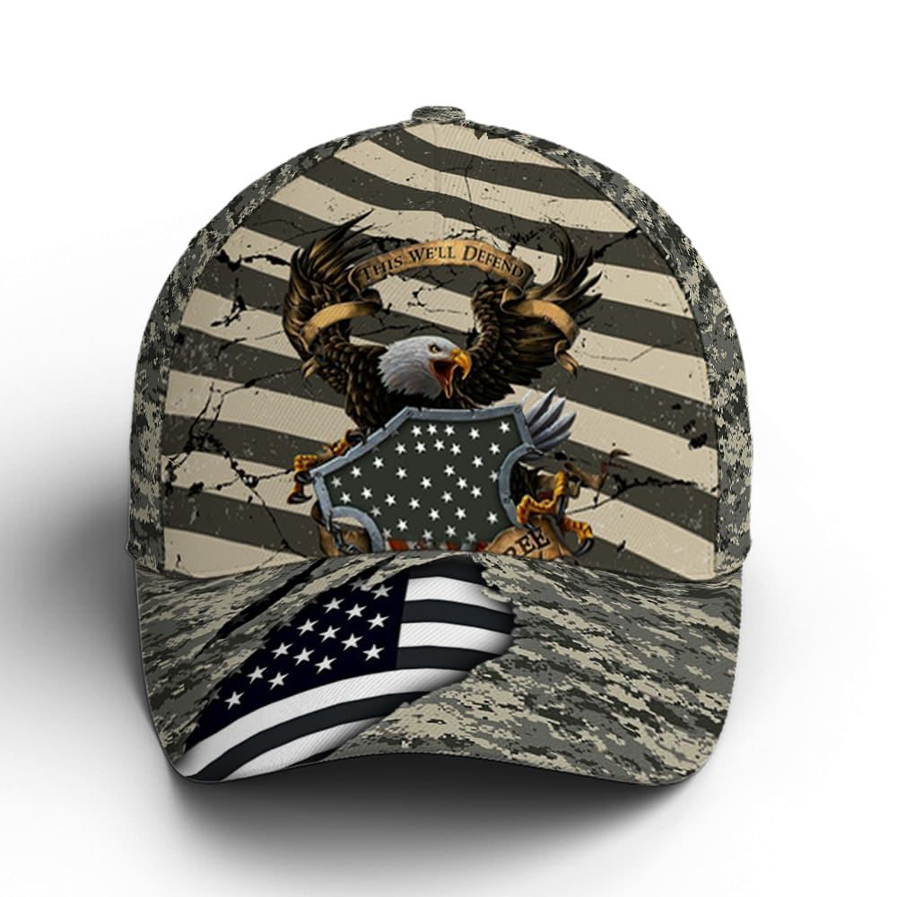 Eagle Veteran US Flag Camo Pattern Baseball Cap, Christian Baseball Cap, Religious Cap, Jesus Gift, Jesus Hat