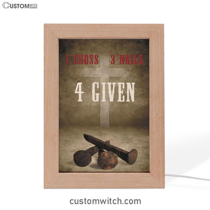 Easter Christian Gifts 1 Cross 3 Nails 4 Given Frame Lamp Prints - Bible Verse Decor - Scripture Art