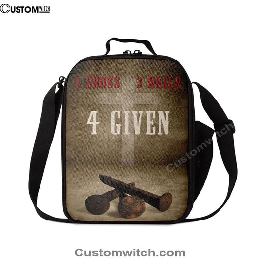 Easter Christian Gifts 1 Cross 3 Nails 4 Given Lunch Bag, Christian Lunch Bag For School, Picnic, Religious Lunch Bag