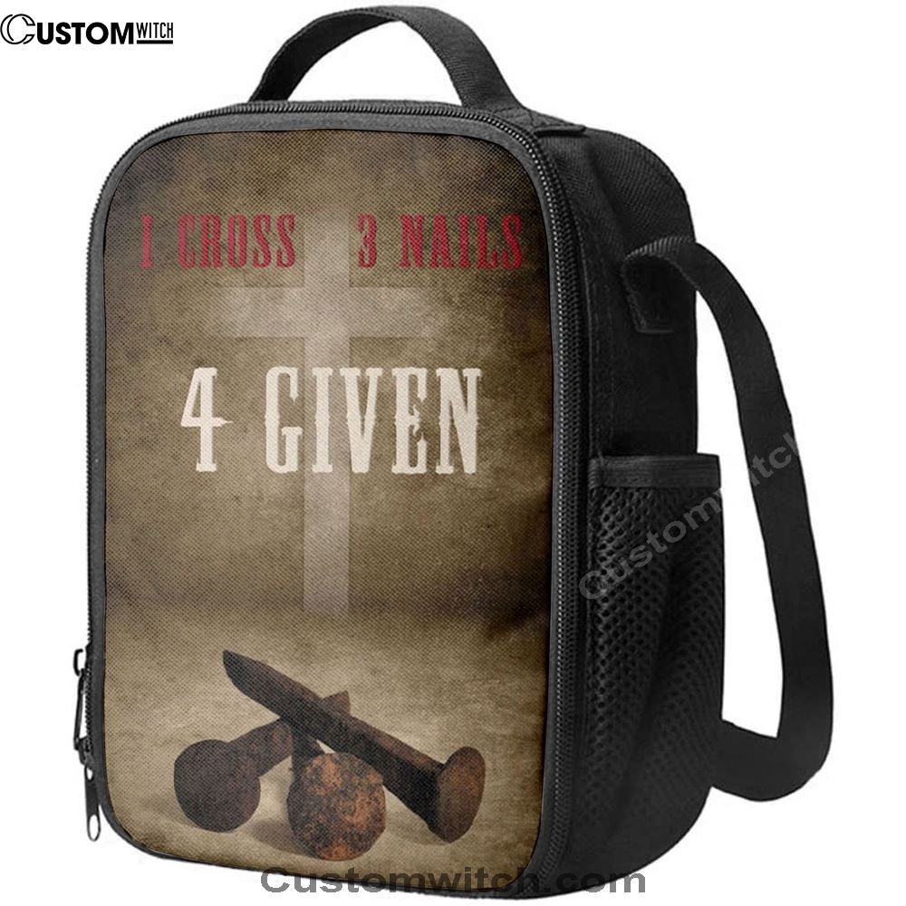 Easter Christian Gifts 1 Cross 3 Nails 4 Given Lunch Bag, Christian Lunch Bag For School, Picnic, Religious Lunch Bag