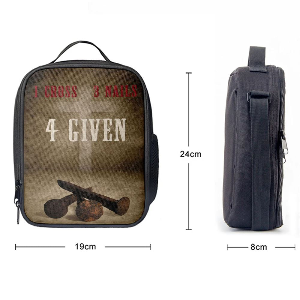 Easter Christian Gifts 1 Cross 3 Nails 4 Given Lunch Bag, Christian Lunch Bag For School, Picnic, Religious Lunch Bag