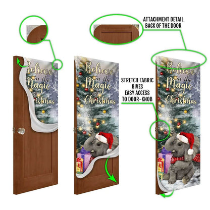 Elephant Door Cover, Believe In The Magic Of Christmas Door Cover, Christmas Door Knob Covers, Christmas Outdoor Decoration