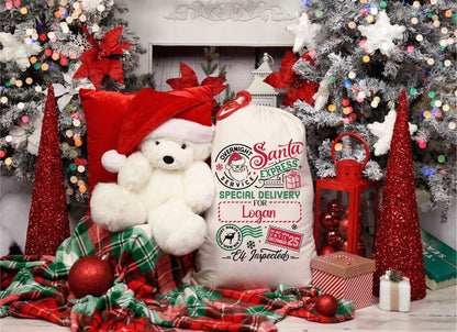 Elf Inspected Service Santa Express Christmas Sack, Gift For Chidren, Christmas Bag Gift, Christmas Gift 2023