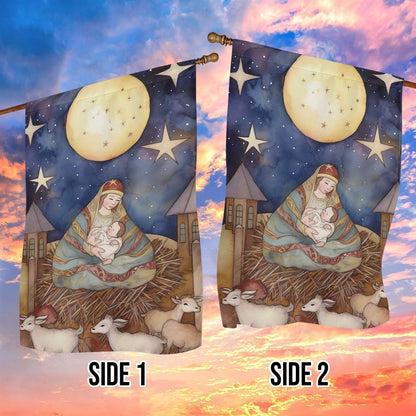 Embrace Of The Divine Mother Flag, Christian Christmas House Flag, Christmas Outdoor Decor Ideas