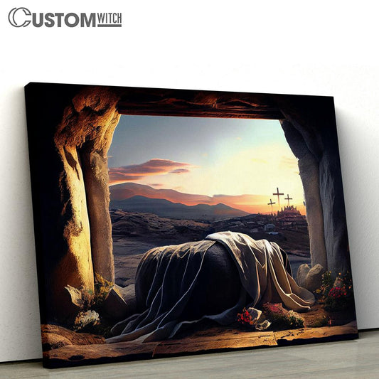 Empty Tomb Jesus Christ Canvas Pictures - Faith Art - Christian Canvas Wall Art Decor