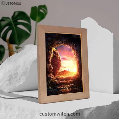 Empty Tomb Of Jesus Christ Frame Lamp Pictures - Christian Art - Frame Lamp Easter Decor