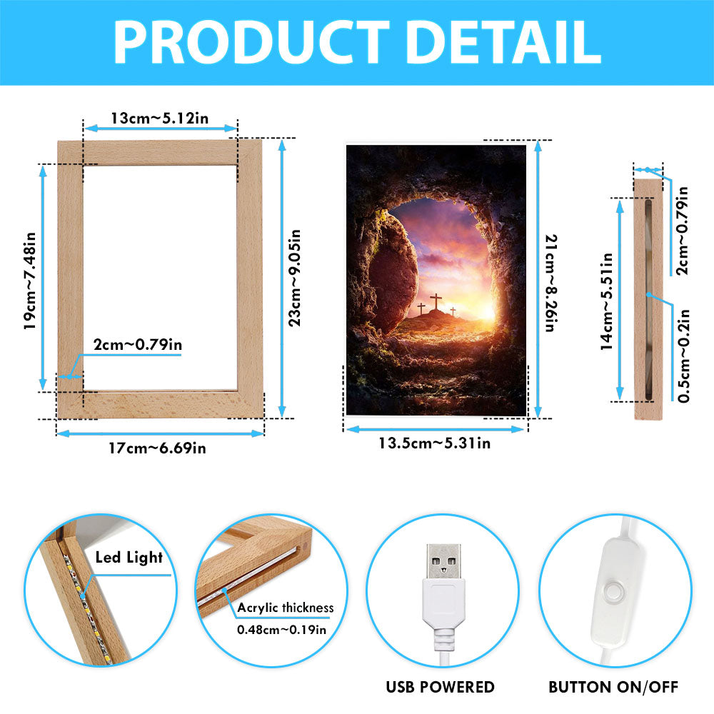 Empty Tomb Of Jesus Christ Frame Lamp Pictures - Christian Art - Frame Lamp Easter Decor