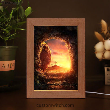 Empty Tomb Of Jesus Christ Frame Lamp Pictures - Christian Art - Frame Lamp Easter Decor