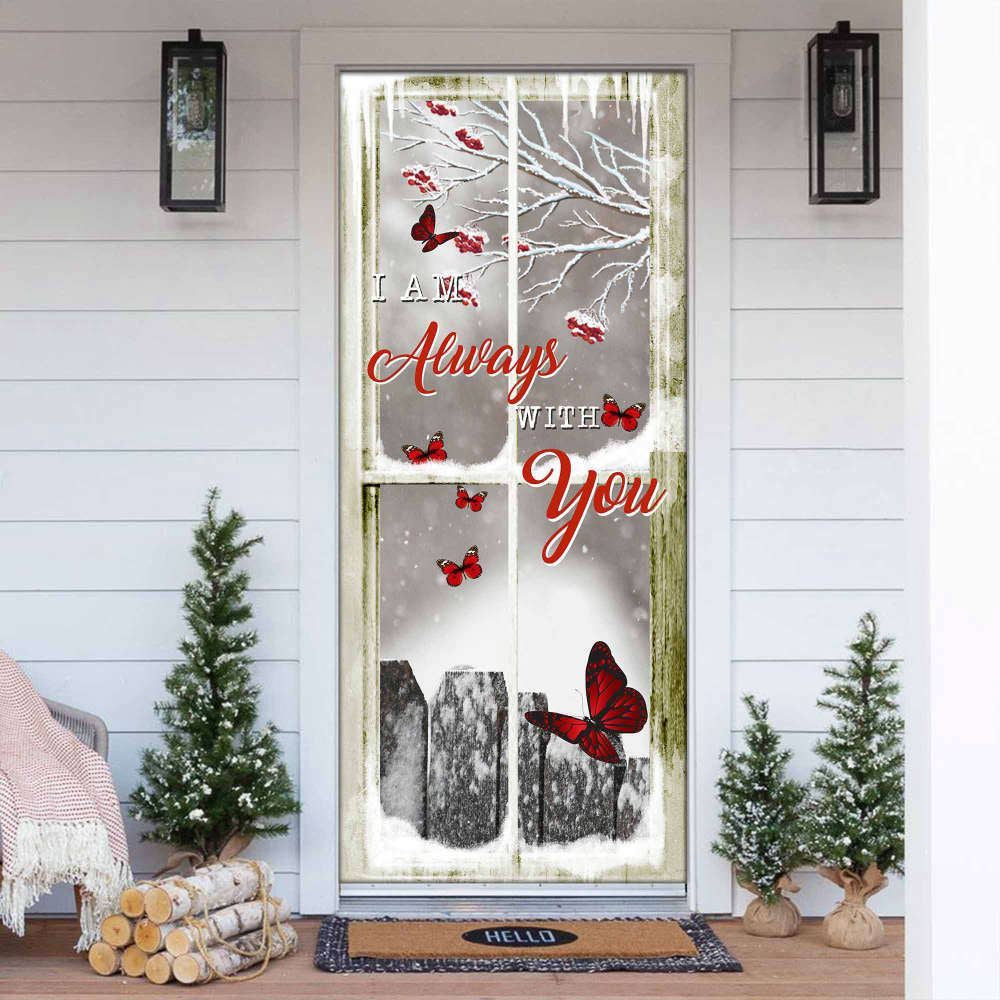 Enchanting Butterfly Winter Sky Gift Door Cover For Butterfly Lovers, Christmas Door Knob Covers, Christmas Outdoor Decoration