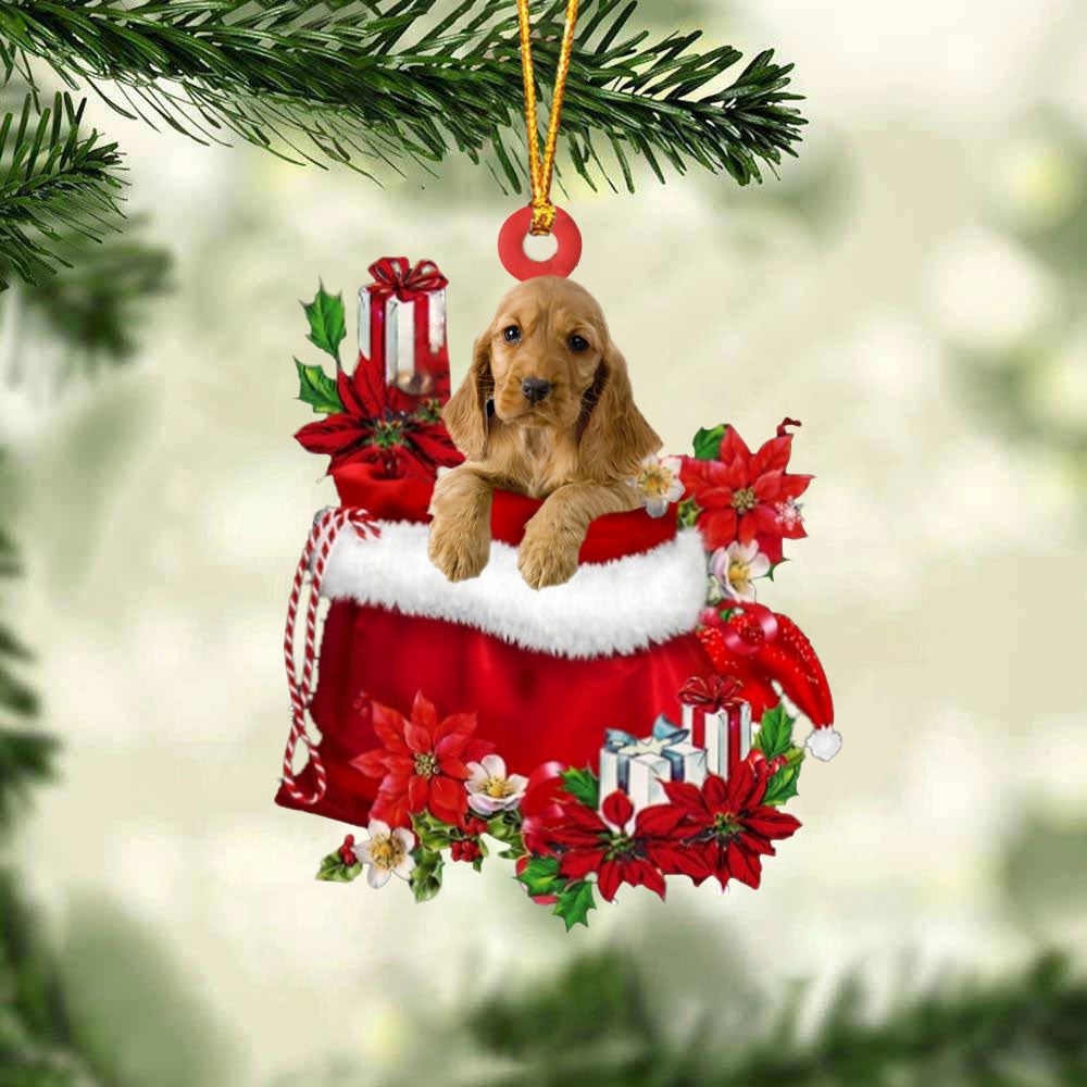 English Cocker Spaniel Gift Bag Christmas Ornament, Christmas Gift, Christmas Tree Decorations, Christmas Ornament 2023