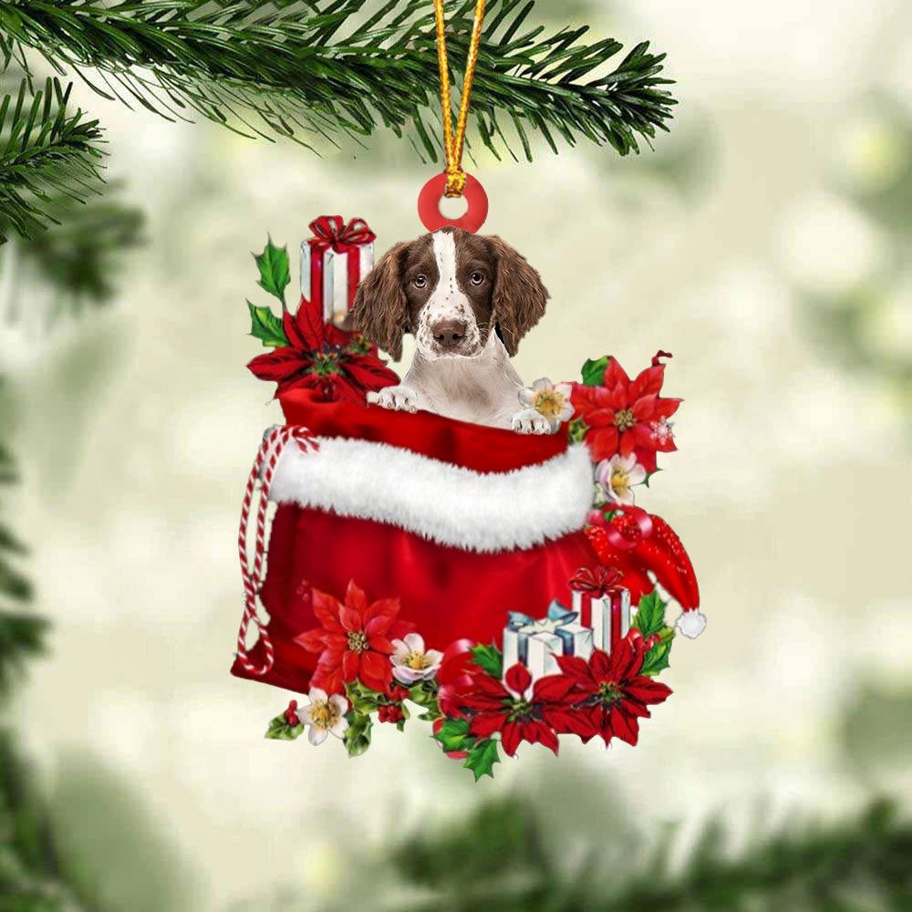 English Springer Spaniel Gift Bag Christmas Ornament, Christmas Gift, Christmas Tree Decorations, Christmas Ornament 2023