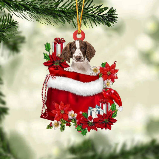 English Springer Spaniel Gift Bag Christmas Ornament, Christmas Gift, Christmas Tree Decorations, Christmas Ornament 2023