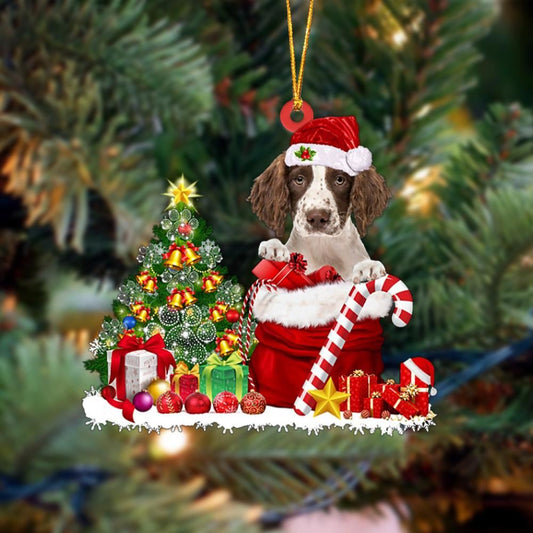 English Springer Spaniel Gift Bag Merry Christmas Ornament, Christmas Gift, Christmas Tree Decorations, Christmas Ornament 2023