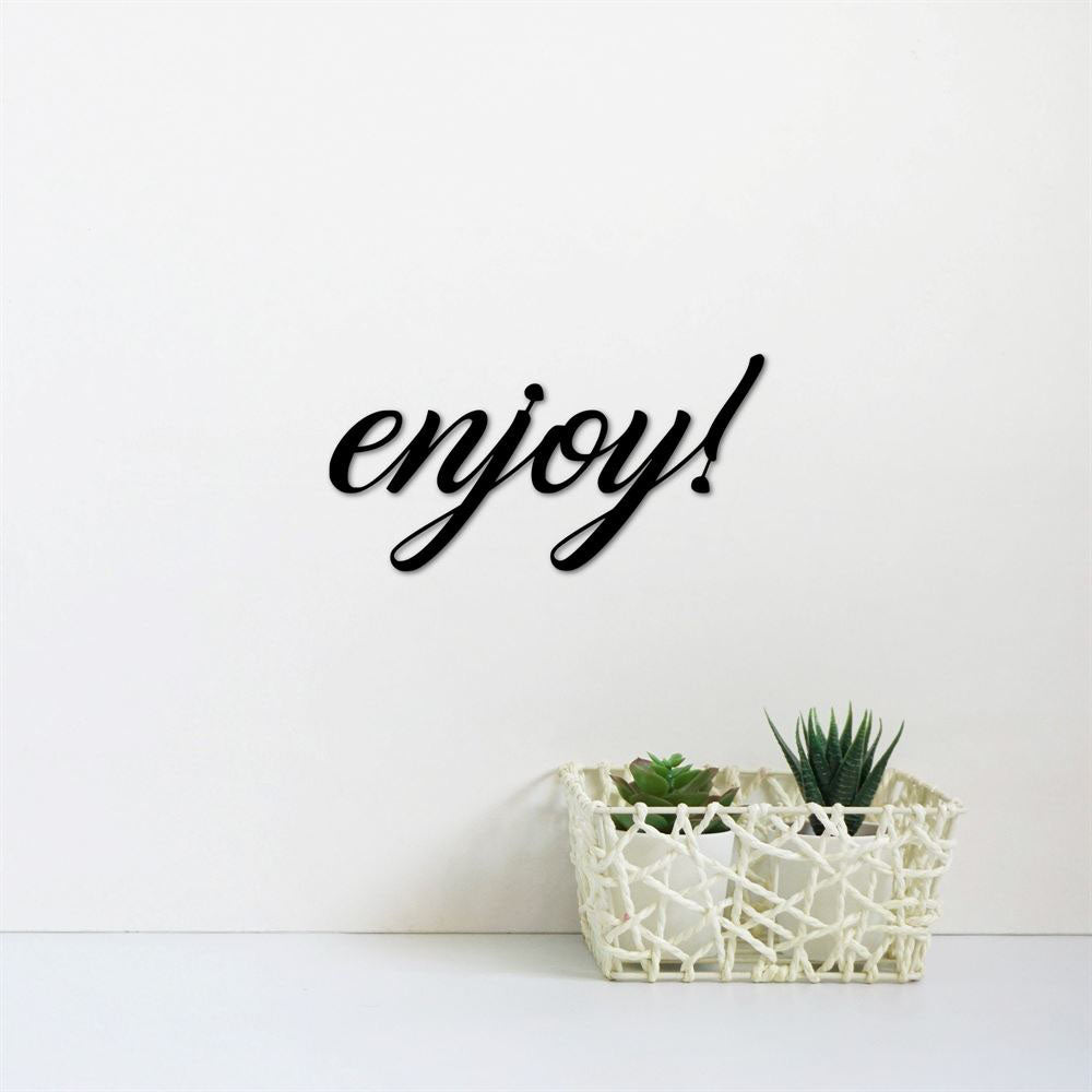 Enjoy Metal Word Sign, Kitchen Decor, Dining Room Sign, Metal Wall Art, Home Bar Sign, Metal Letters Kitchen, Gifts Bar Gifts