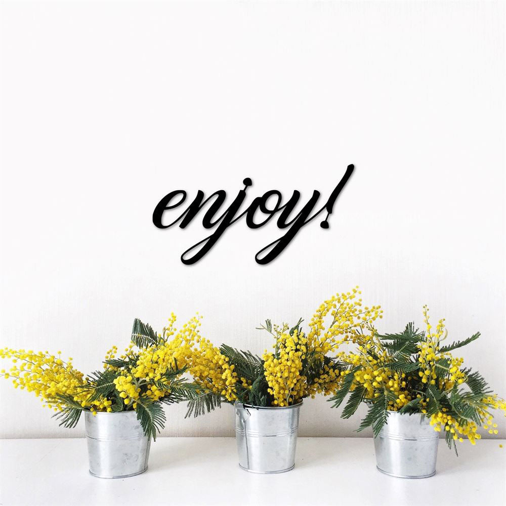 Enjoy Metal Word Sign, Kitchen Decor, Dining Room Sign, Metal Wall Art, Home Bar Sign, Metal Letters Kitchen, Gifts Bar Gifts