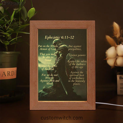 Ephesians 611 The Whole Armor Of God Frame Lamp Art - Christian Home Decor - Religious Art