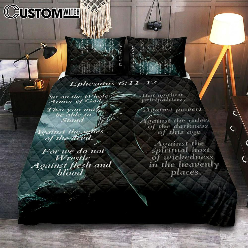 Ephesians 611 The Whole Armor Of God Quilt Bedding Set Bedroom - Christian Home Decor - Religious Art