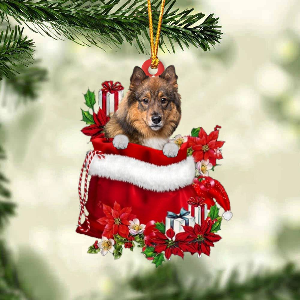 Eurasier In Gift Bag Christmas Ornament, Christmas Gift, Christmas Tree Decorations, Christmas Ornament 2023