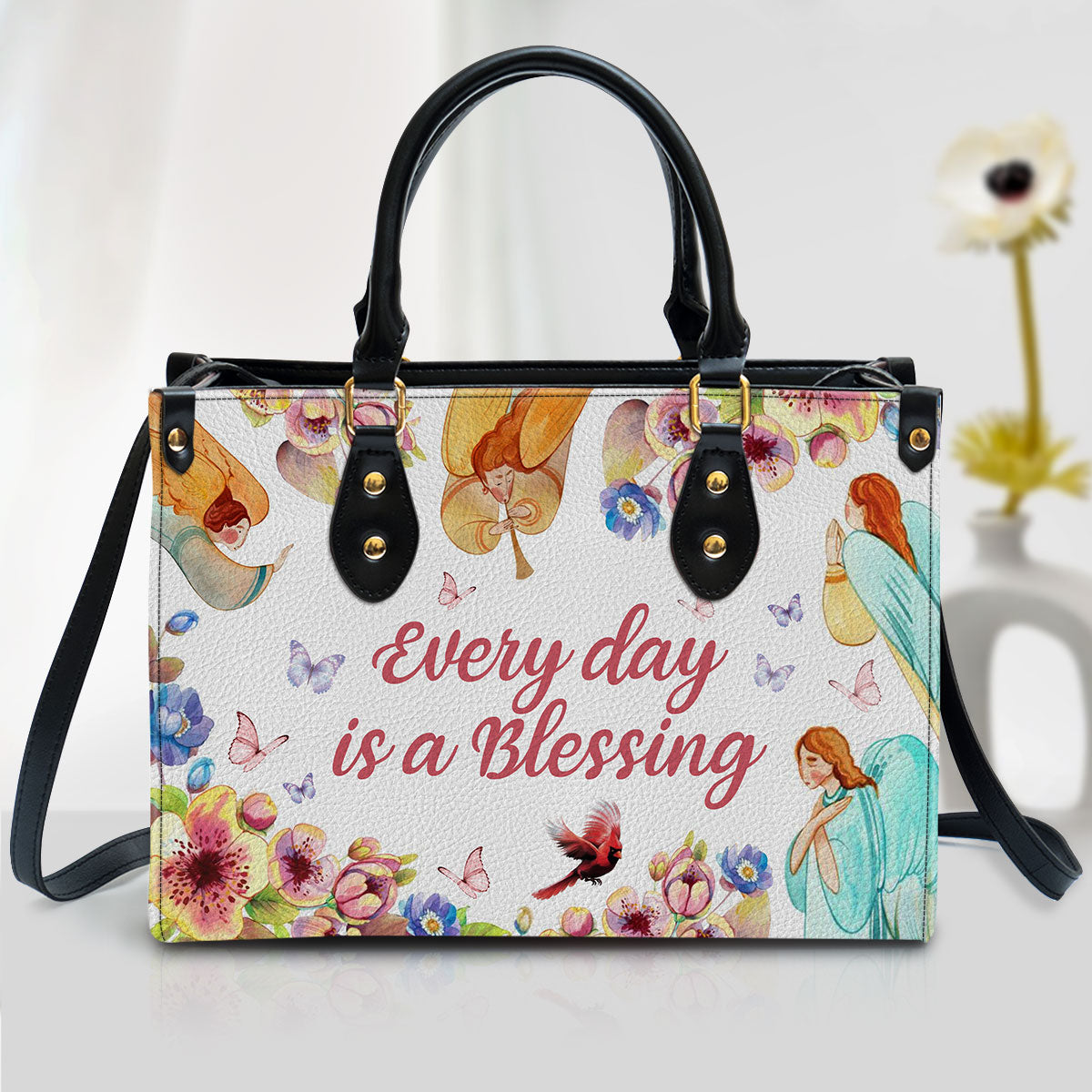 Every Day Is A Blessing Leather Handbag With Handle, Religious Gifts For Women, Women Pu Leather Bag