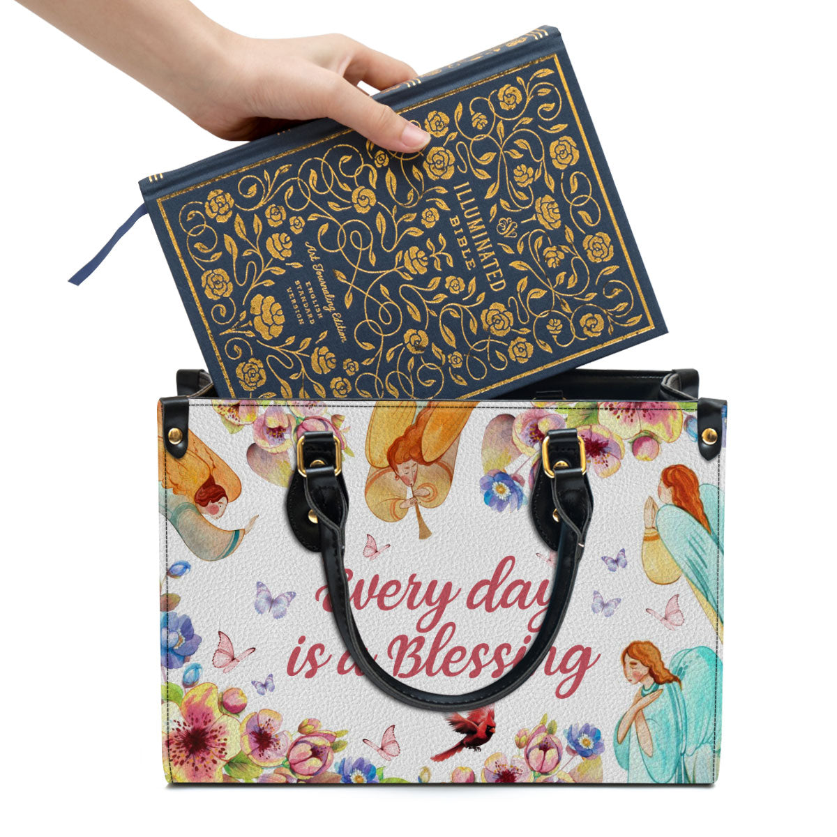 Every Day Is A Blessing Leather Handbag With Handle, Religious Gifts For Women, Women Pu Leather Bag