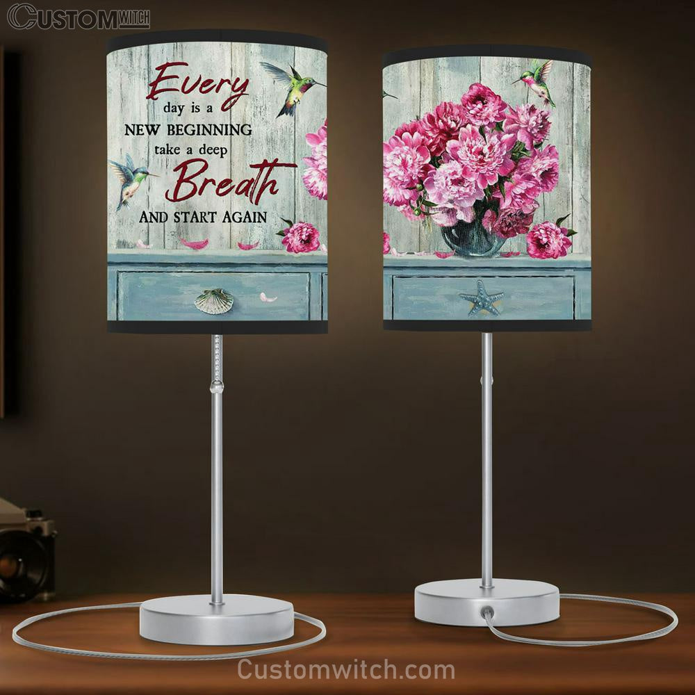 Every Day Is A New Begining Hummingbirds Carnation Vase Large Table Lamb Art - Christian Lamb Gift Home Decor - Religious Table Lamb Prints