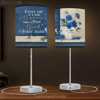 Every Day Is A New Beginning Blue Pansy Lamb Gift Table Lamb - Christian Lamb Gift - Religious Art