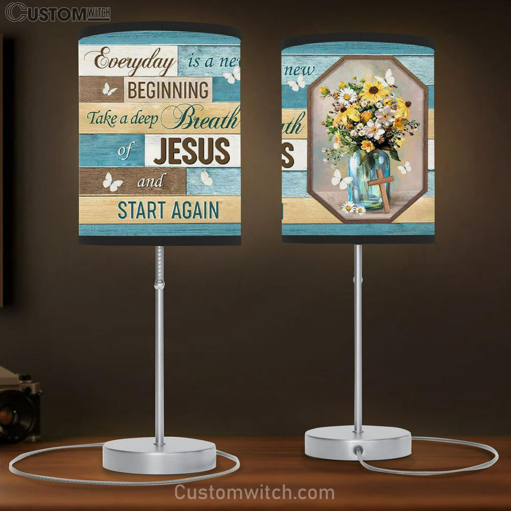 Every Day Is A New Beginning Breath Of Jesus Table Lamb Gift - - Christian Bedroom Decor