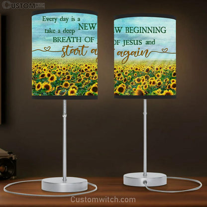 Every Day Is A New Beginning Breath Of Jesus Table Lamb Gift - Sunflower - Christian Bedroom Decor