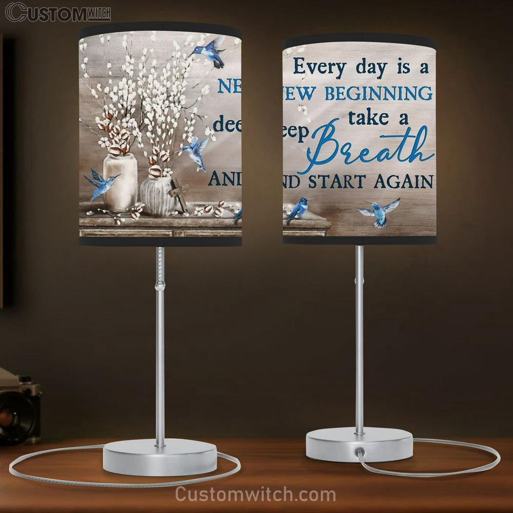 Every Day Is A New Beginning Take A Deep Breath And Start Again Large Table Lamb Art - Christian Lamb Gift Home Decor - Religious Table Lamb Prints