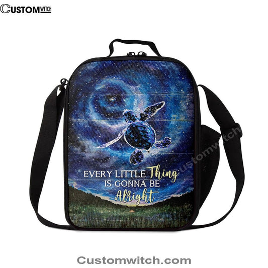 Every Little Thing Is Gonna Be Alright Baby Sea Turtle Lunch Bag, Christian Lunch Bag, Religious Lunch Box For School, Picnic