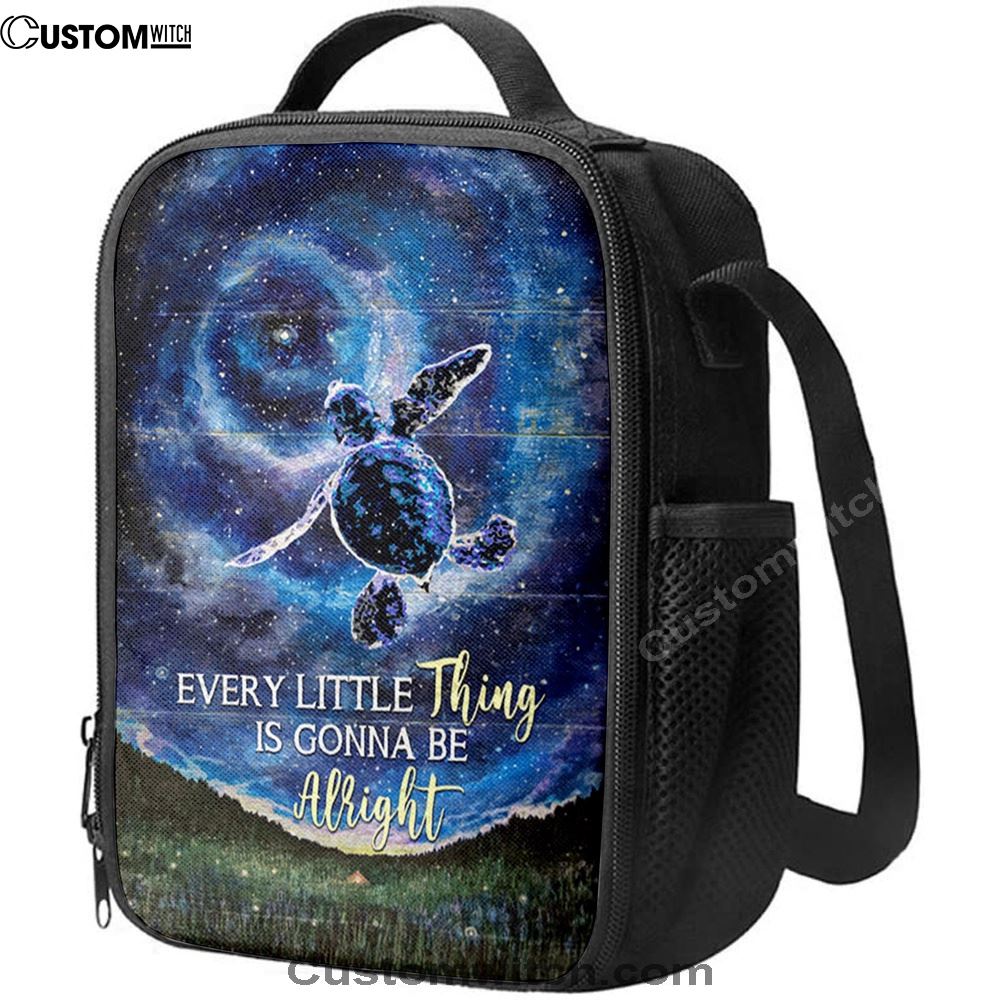 Every Little Thing Is Gonna Be Alright Baby Sea Turtle Lunch Bag, Christian Lunch Bag, Religious Lunch Box For School, Picnic