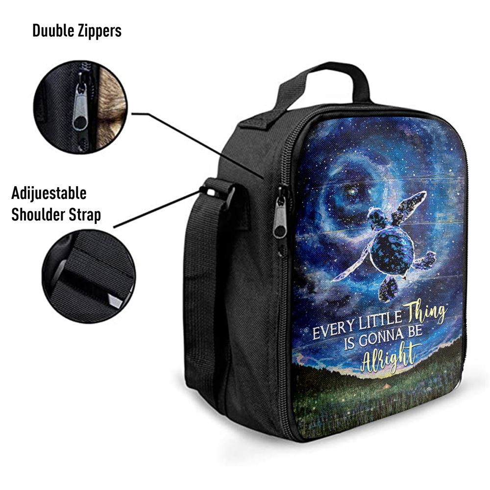Every Little Thing Is Gonna Be Alright Baby Sea Turtle Lunch Bag, Christian Lunch Bag, Religious Lunch Box For School, Picnic