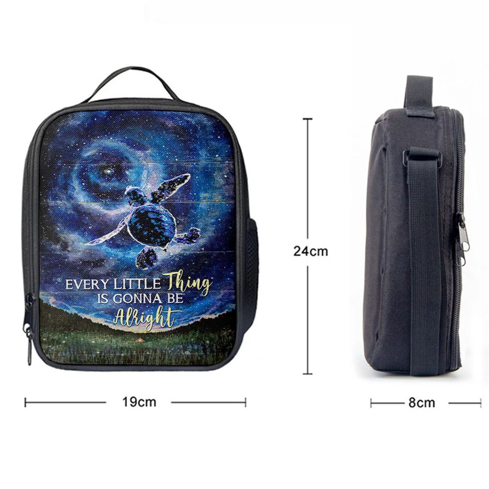 Every Little Thing Is Gonna Be Alright Baby Sea Turtle Lunch Bag, Christian Lunch Bag, Religious Lunch Box For School, Picnic