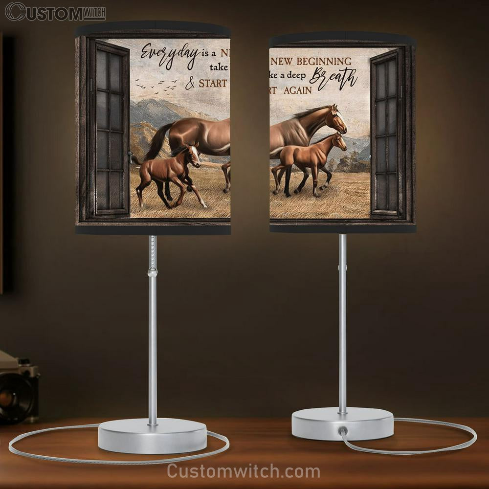 Everyday Is A New Beginning Horses Table Lamb Prints - Christian Lamb Gift - Religious Home Decor