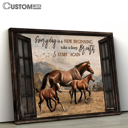 Everyday Is A New Beginning Horses Canvas Prints - Christian Wall Art - Religious Home Decor