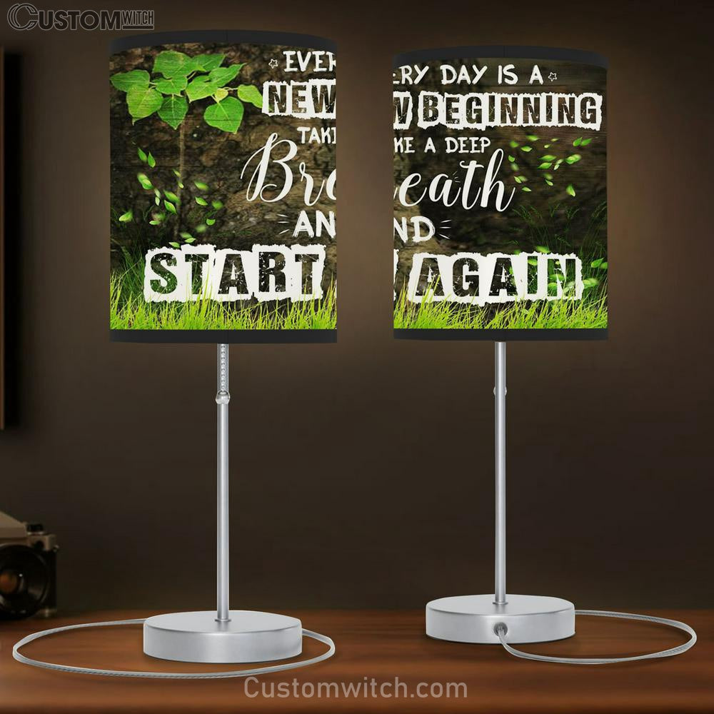 Everyday Is A New Beginning Take A Deep Breath And Start Again Large Table Lamb Art - Christian Lamb Gift Home Decor - Religious Table Lamb Prints