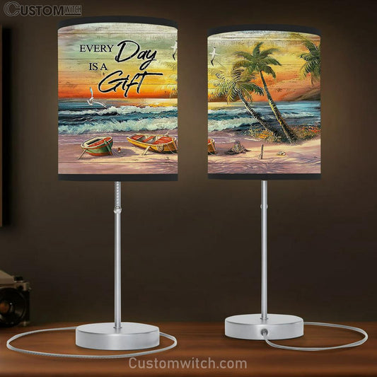 Everyday is a gift Brilliant beach Seagull Table Lamb Gift - Bible Verse Table Lamb - Religious Bedroom Decor