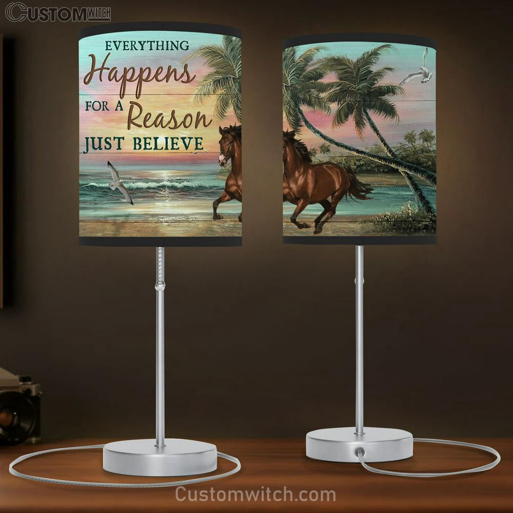 Everything Happens For A Reason Running Horse Table Lamb Prints - Christian Lamb Gift - Religious Home Decor