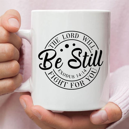 Exodus 1414 The Lord Will Fight For You, Bible Verse Mug, Christian Mug, Bible Mug, Faith Gift, Encouragement Gift