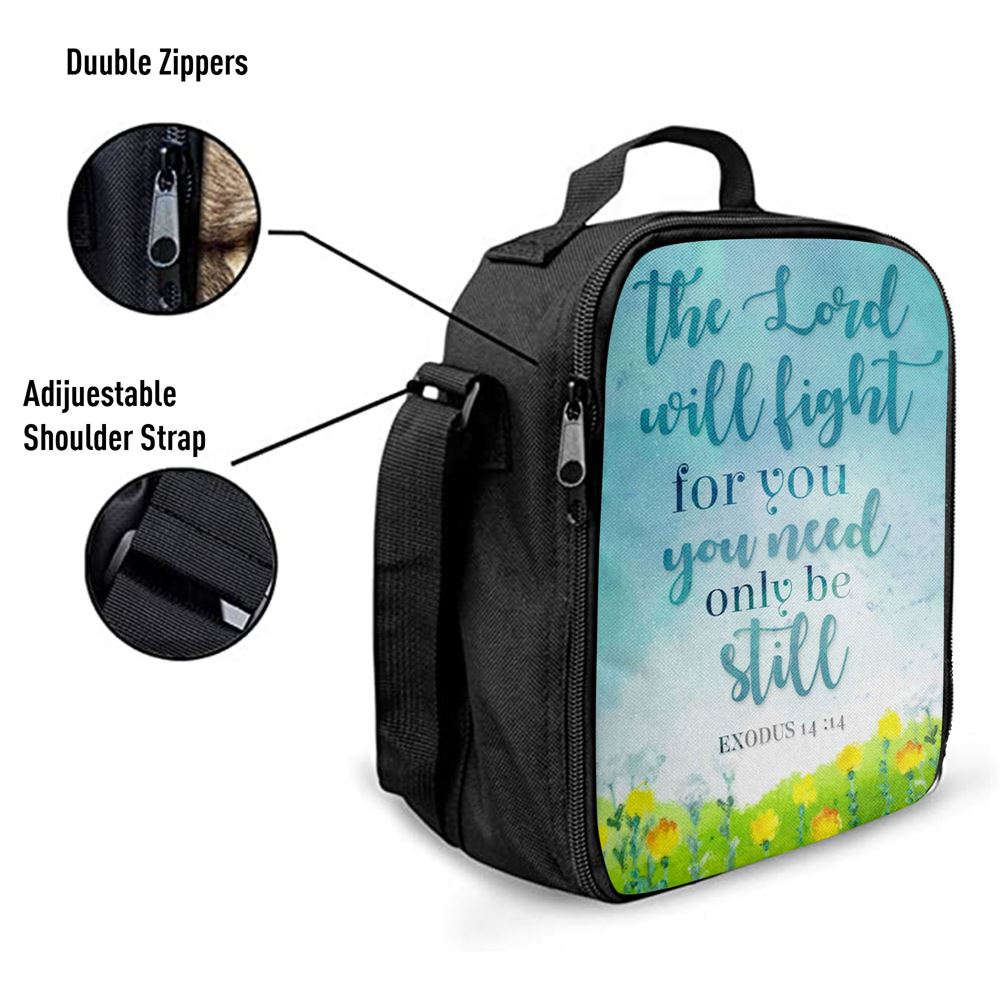 Exodus 1414 The Lord Will Fight For You Christian Lunch Bag, Christian Lunch Bag, Religious Lunch Box For School, Picnic
