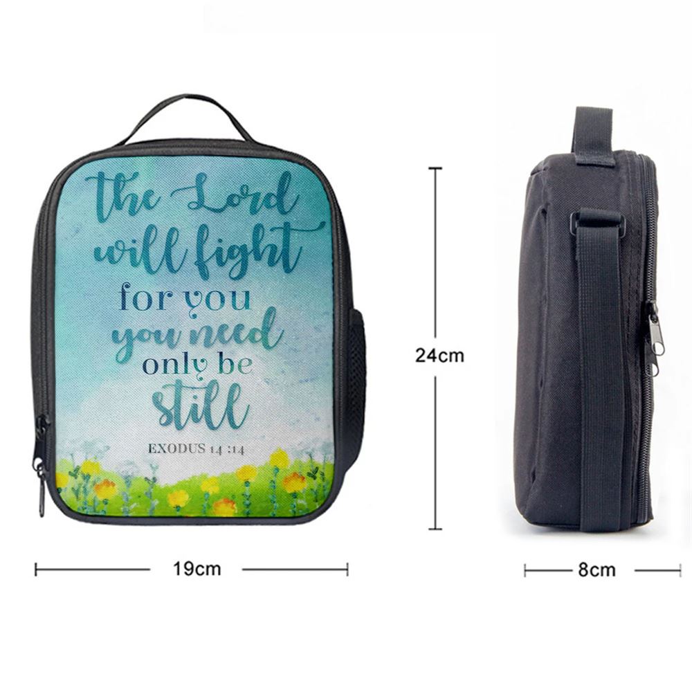 Exodus 1414 The Lord Will Fight For You Christian Lunch Bag, Christian Lunch Bag, Religious Lunch Box For School, Picnic