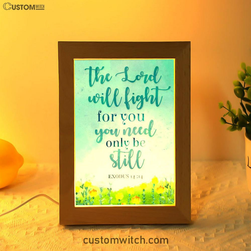 Exodus 1414 The Lord Will Fight For You Christian Night Light - Bible Verse Decor - Scripture Art