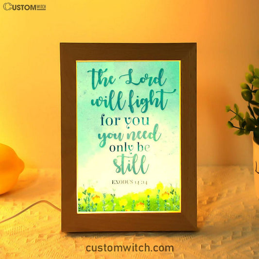 Exodus 1414 The Lord Will Fight For You Christian Night Light - Bible Verse Decor - Scripture Art