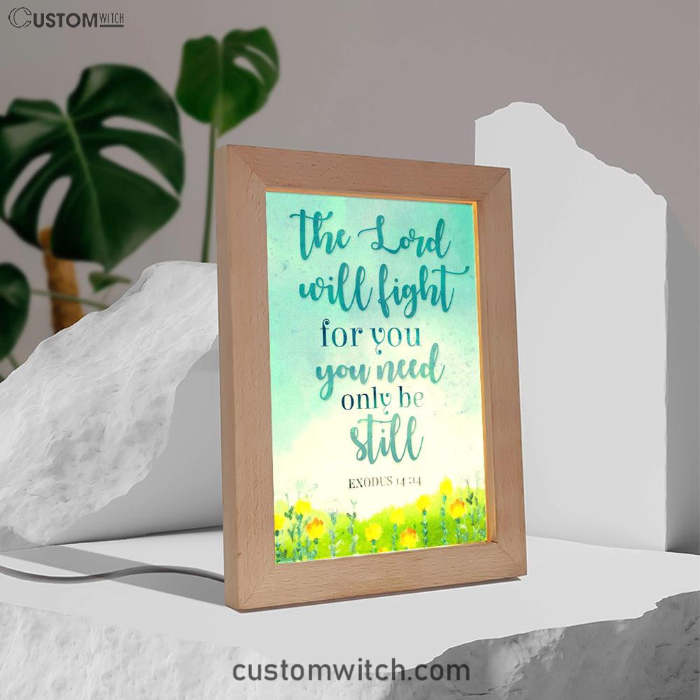 Exodus 1414 The Lord Will Fight For You Christian Night Light - Bible Verse Decor - Scripture Art