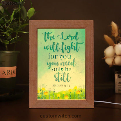 Exodus 1414 The Lord Will Fight For You Christian Night Light - Bible Verse Decor - Scripture Art